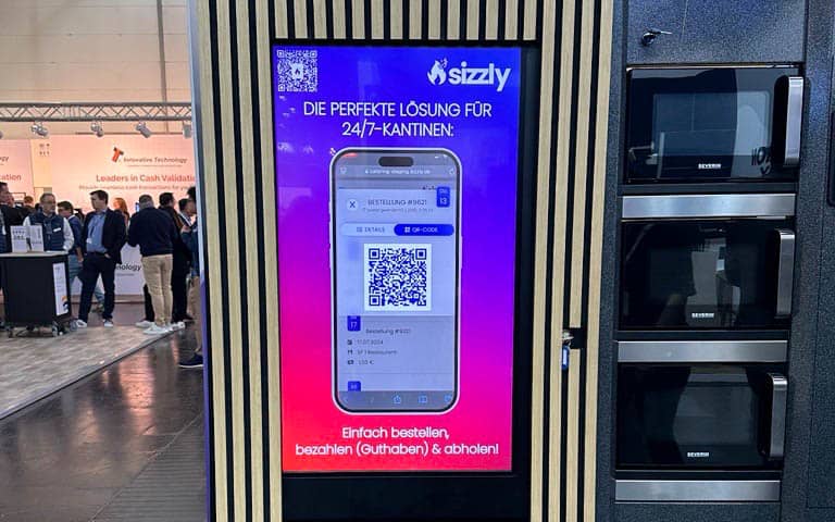 vending machine with sizzly solution at EuroCIS