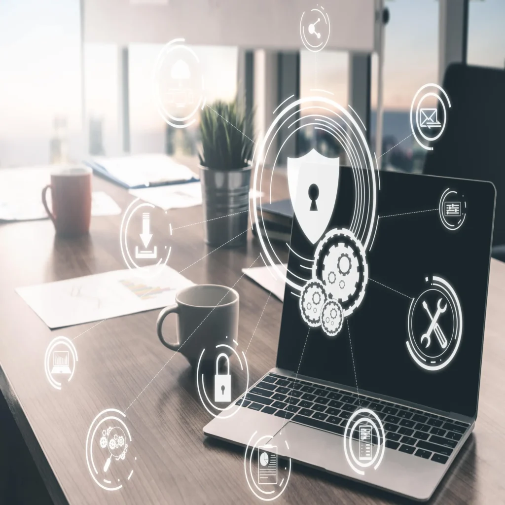 laptop with security graphics