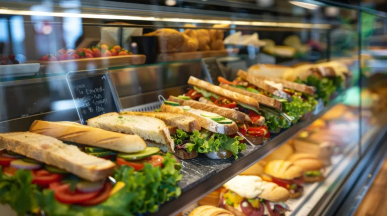 counter with sandwiches