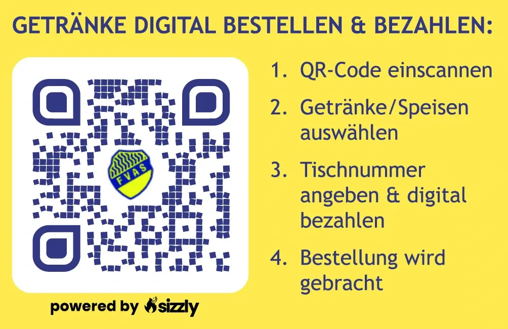sticker with order qr-code at anniversary celebration of FV Asch Sonderbuch